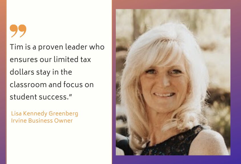 timjemal's tweet image. Thank you Lisa for this support. You have been an amazing leader for the Irvine Valley College Foundation raising funds for student scholarships.
