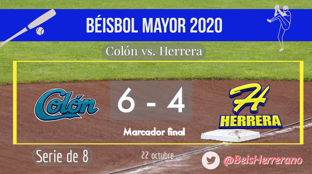 𝙍𝙚𝙨𝙪𝙡𝙩𝙖𝙙𝙤 𝙙𝙚𝙡 𝙥𝙖𝙧𝙩𝙞𝙙𝙤 
❌𝗛𝗘𝗥𝗥𝗘𝗥𝗔 𝗾𝘂𝗲𝗱𝗮 𝗲𝗹𝗶𝗺𝗶𝗻𝗮𝗱𝗼 𝗱𝗲𝗹 𝗰𝗮𝗺𝗽𝗲𝗼𝗻𝗮𝘁𝗼. 
#BéisbolMayor2020