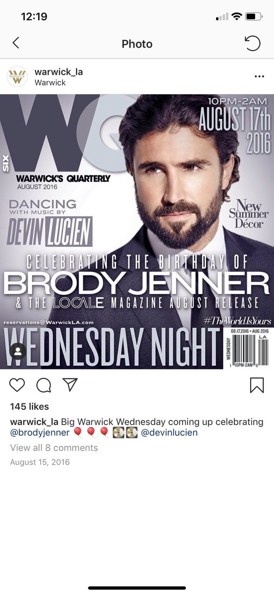 in fact, Brody is seen on several covers for Warwick dating back to 2016
