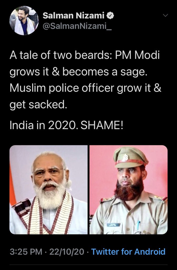 Thread 1/11Beard in Police force ?? The recent controversy being raked up by few regarding dismissal of UP Police sub-inspector for growing beard is not new and the only one. In past too there has numerous cases of dismissal and courts upheld the decision .