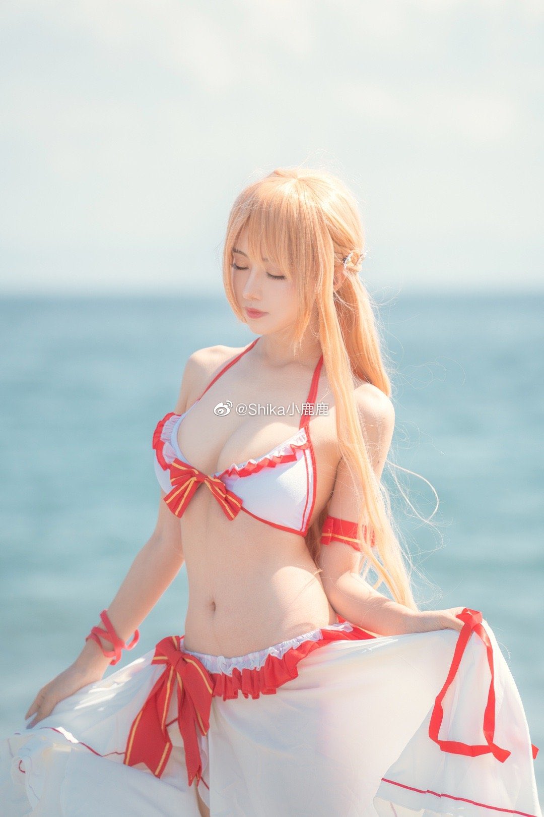 画像,#ソードアート・オンライン #SAO #コスプレ #cosplay  今シーズン、ビーチでの撮影は本当に寒いです！！！あなたがそれらのように愿っています(⁎⁍̴…