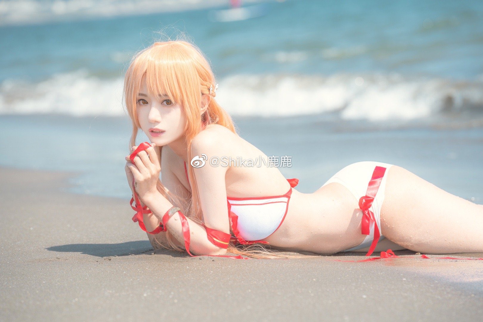 画像,#ソードアート・オンライン #SAO #コスプレ #cosplay  今シーズン、ビーチでの撮影は本当に寒いです！！！あなたがそれらのように愿っています(⁎⁍̴…