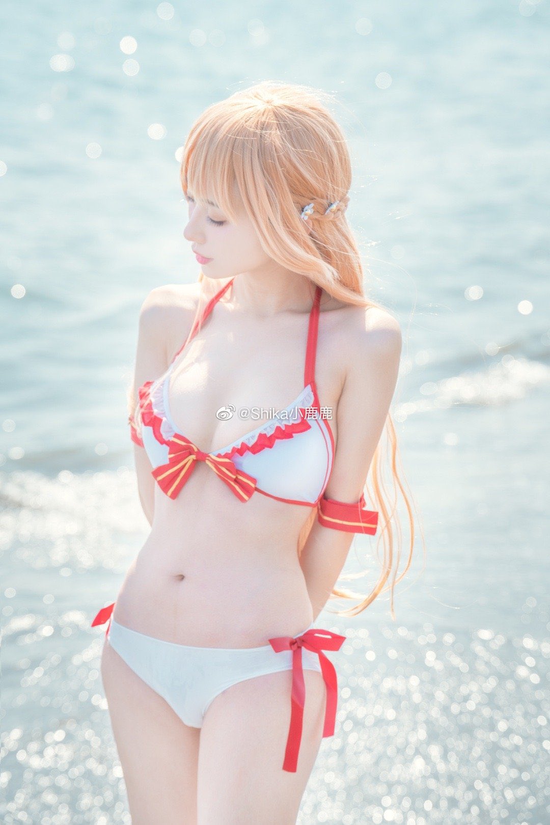 画像,#ソードアート・オンライン #SAO #コスプレ #cosplay  今シーズン、ビーチでの撮影は本当に寒いです！！！あなたがそれらのように愿っています(⁎⁍̴…