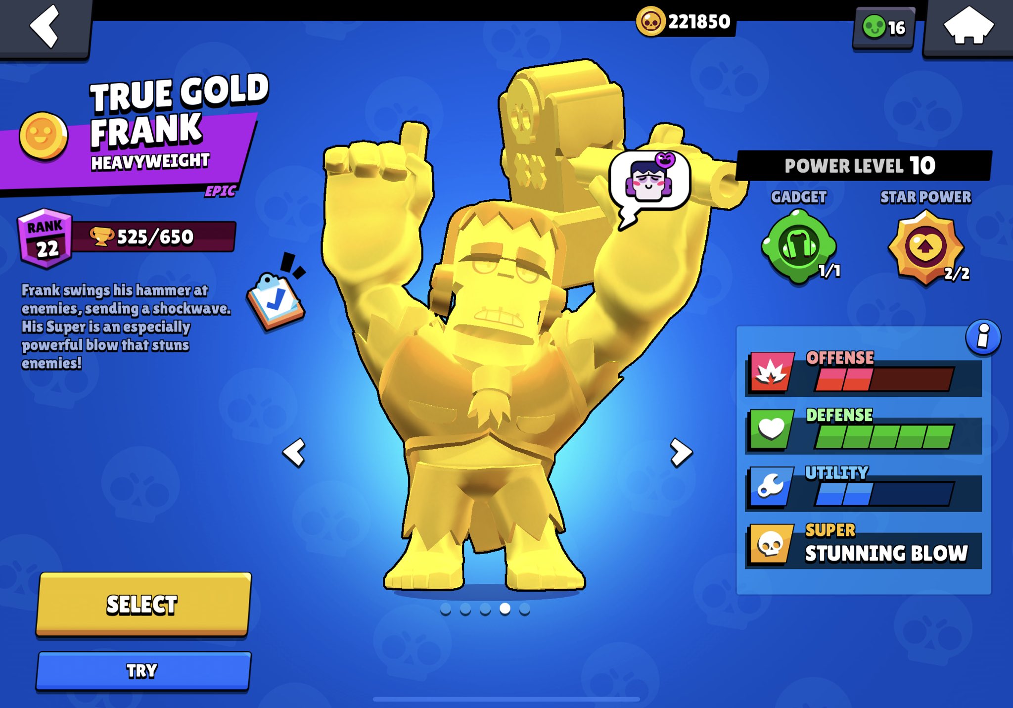 Frank Vacationmode On Twitter Bought Her For Gems Then Maxed Her With Brawl Pass Season 2 3 Boxes And Then Some Also Got Lucky True Gold Frank Brawlstars - brawls stars how to get gold back