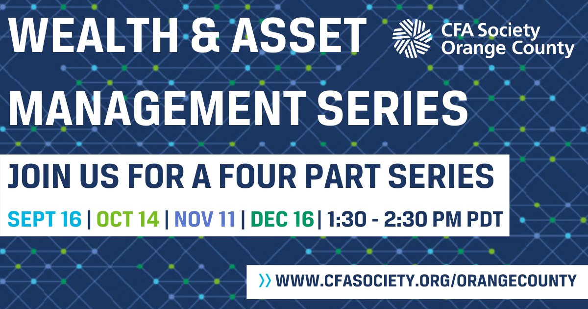 Thank you Libby Cantrill, CFA for your timely presentation on the 2020 election and the potential impact of politics on investment portfolios and the economy. #watchondemand now 👉 cfasociety.org/orangecounty/P…

Stay tuned for the upcoming event on 11/11! #WAMS