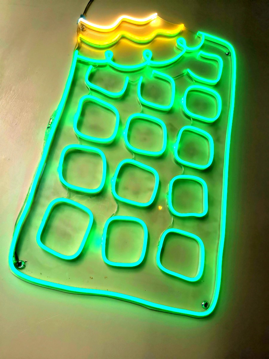 DinerGreen's tweet photo. 💚This lighting decoration is our Green Waffle signature Logo to hang on our restaurant in Central, which is our designer an original idea, green is our brand image and he created it as someone took two bites out of this waffle.

#greenwaffle #lightingdesign #Central #restaurant https://t.co/2M0zxOcSdb