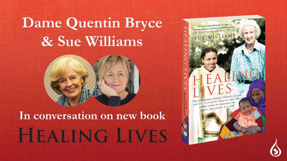 🗓️OCT 29 5.30PM: Watch a free #FacebookLive w #DameQuentinBryce & author #SueWilliams 📲bit.ly/31yC7pU✨

A conversation with friends of #Hamlin & advocates to #endfistula, discussing 📖 #HealingLives & their respective memories of #DrCatherineHamlin & MamituGashe.