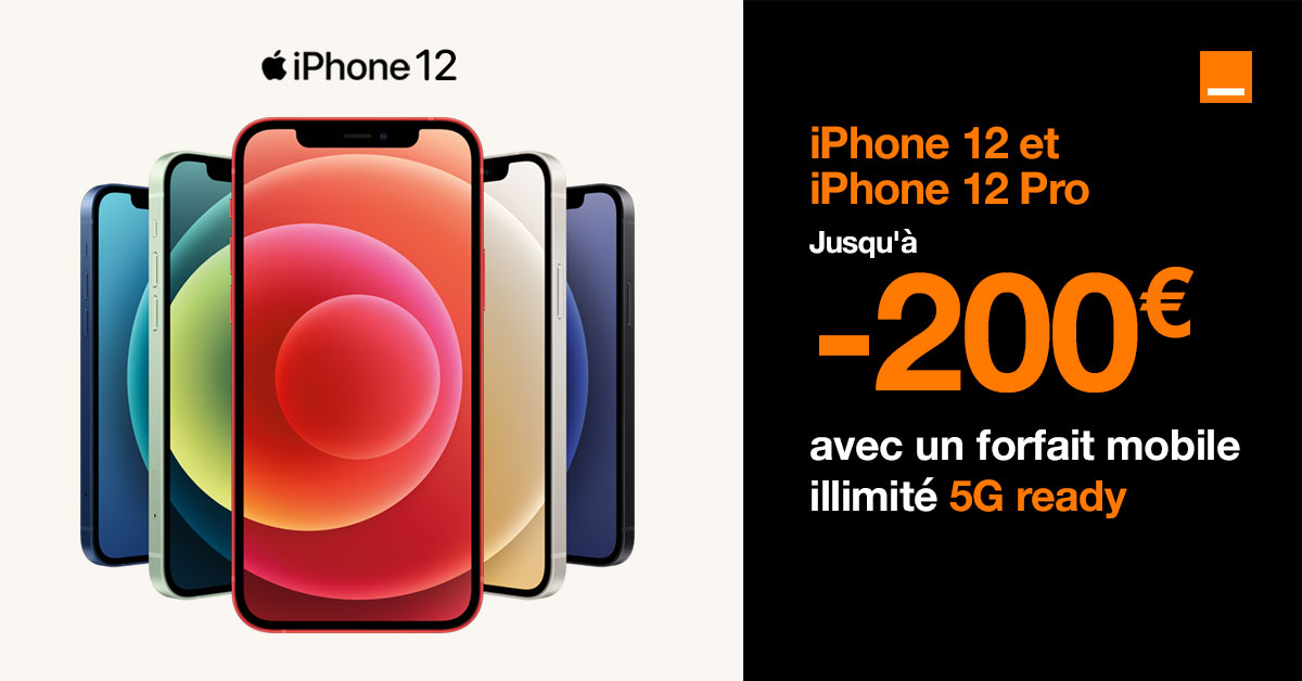 Orange_Lux's tweet photo. Les iPhone 12 et 12 Pro 5G sont en vente chez Orange 😍
-200€  sur le prix de votre nouvel iPhone avec un forfait mobile illimité #5GReady  

👉 l'iPhone 12 5G 64GB est à 27€/mois + 0€ en caisse 📱 
#iPhone12 #iPhone12Pro #Hello5G
 
 Clickez ici : https://t.co/SyzpdPKPpJ https://t.co/VHk11WkMHR
