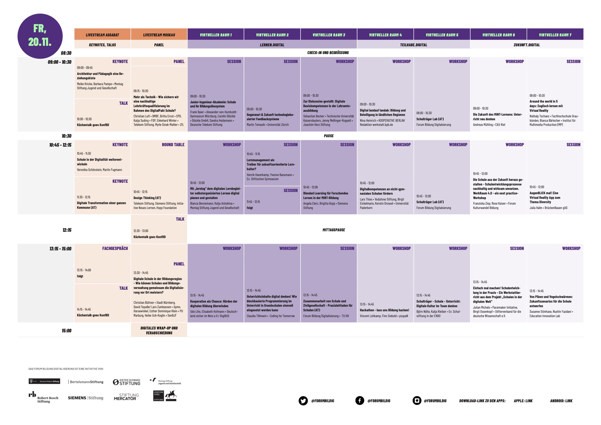 Forum Bildung Digitalisierung Fastforward Fur Digitalebildung Der Countdown Zur Konfbd Lauft Unser Programm Mit 60 Programmpunkten Und 100 Speaker Innen Aus Bildungspraxis Politik Wissenschaft Zivilgesellschaft Ist Jetzt