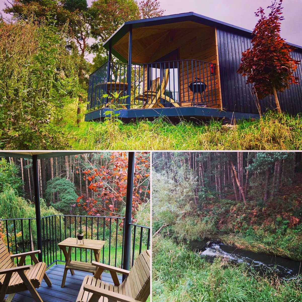 Every Riverside Cabin is nestled on the banks of the River Perry. Balconies are river facing offering stunning view of the river and woodland, the perfect place to relax and unwind #relax #friday #fridayvibes #riverside #staycation #glamping #cabinlife #shropshire #booknow