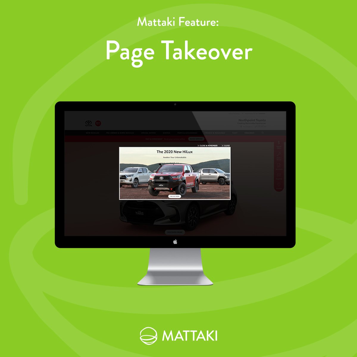 _mattaki_'s tweet photo. Do you have a special offer or message you don’t want your customers to miss? Well, you can add a Page Takeover to any number of sections on your Mattaki website! 🚨
.
.
.
.
.
#mattaki #australia #website #design #development #automotive #automotiveindustry #cms #pagetakeover https://t.co/ALdaZBhSCY