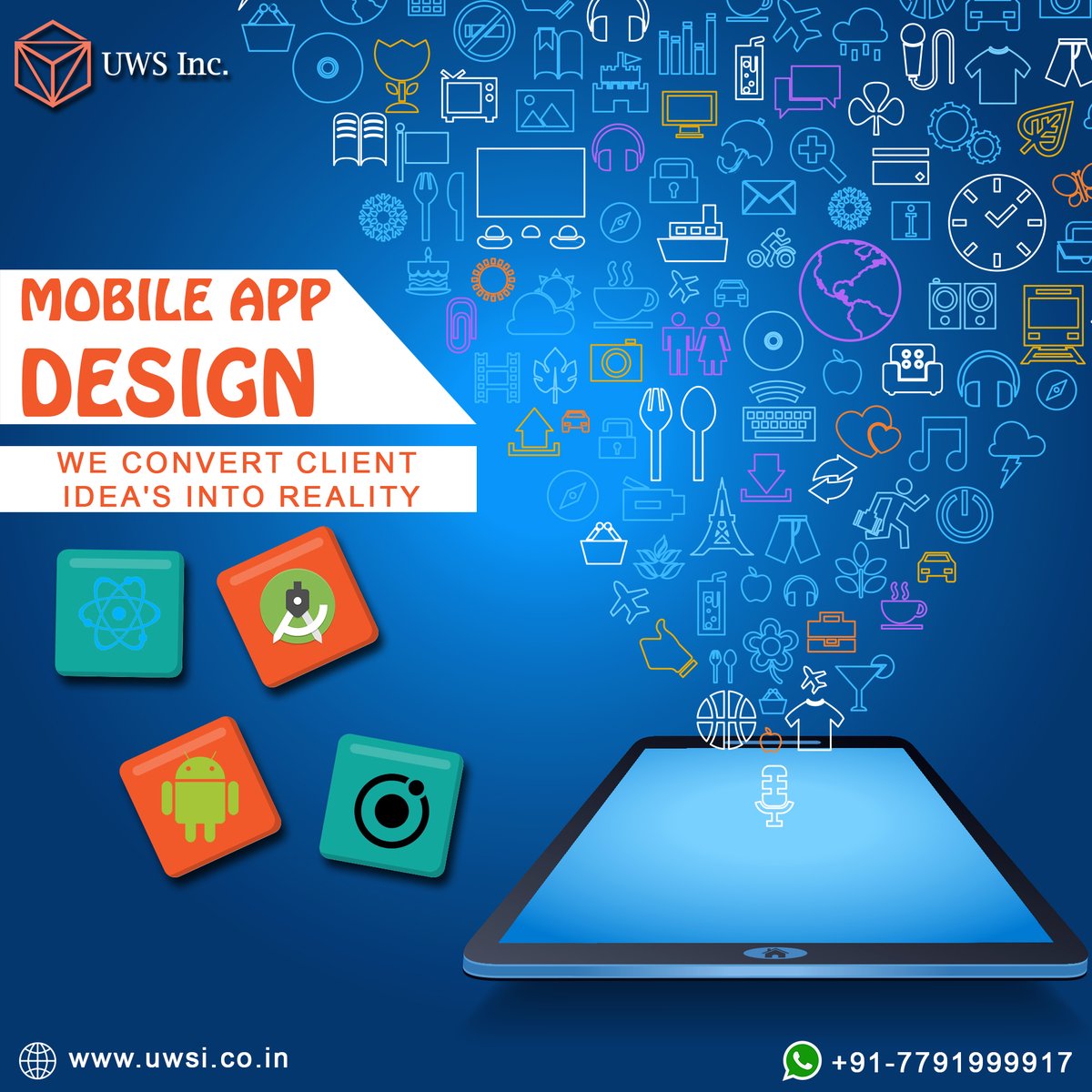 uws_inc's tweet image. "#MobileApps📲 are one of the key important players to grow up your business at full speed💯."
Upgrade your business with interactive #MobileAppDesigns📲. At #UWSI, we create apps that can catch instant attention via its #design and lures the users to explore more!