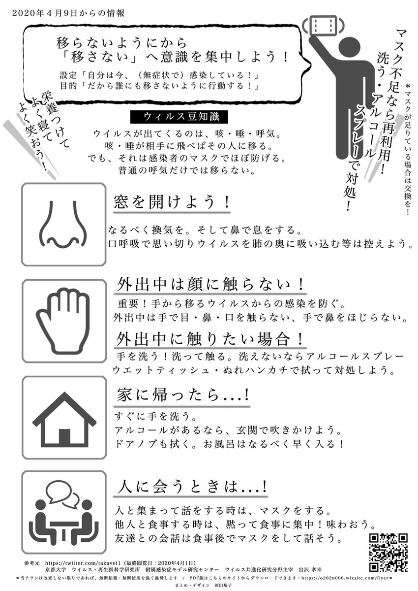 aasiain's tweet photo. Takayuki Miyazawa @takavet1, virólogo de la Universidad de Kioto, ha insistido en que pedirle a la gente que se quede en casa es absurdo: lo esencial es usar la mascarilla y seguir ciertas normas. Están en un folleto que publicó en abril. Ojo a la última.
https://t.co/Ym9ZNfLEpz https://t.co/USstU1UvHI