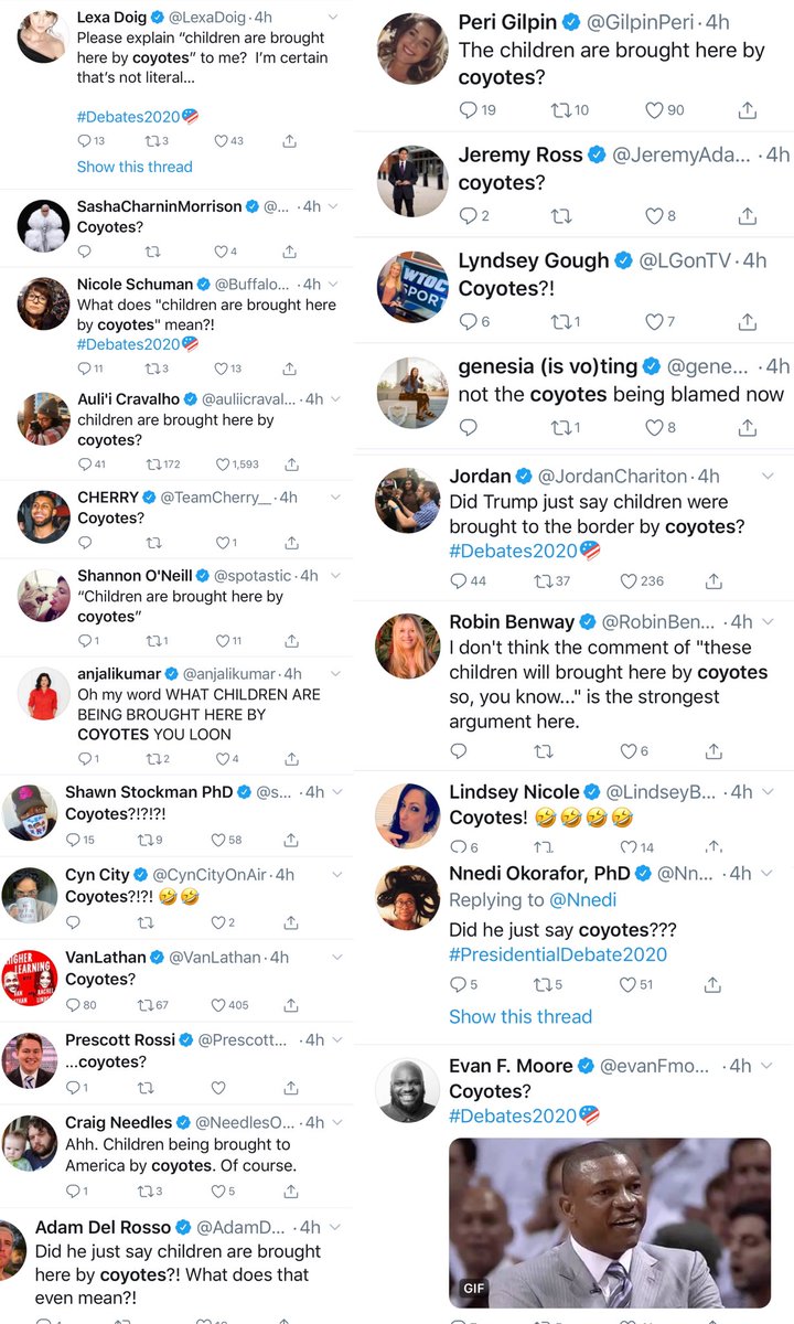 Tonight on blue checkmark twitter, they don’t know what coyotes are. (This isn’t even half of all I found )