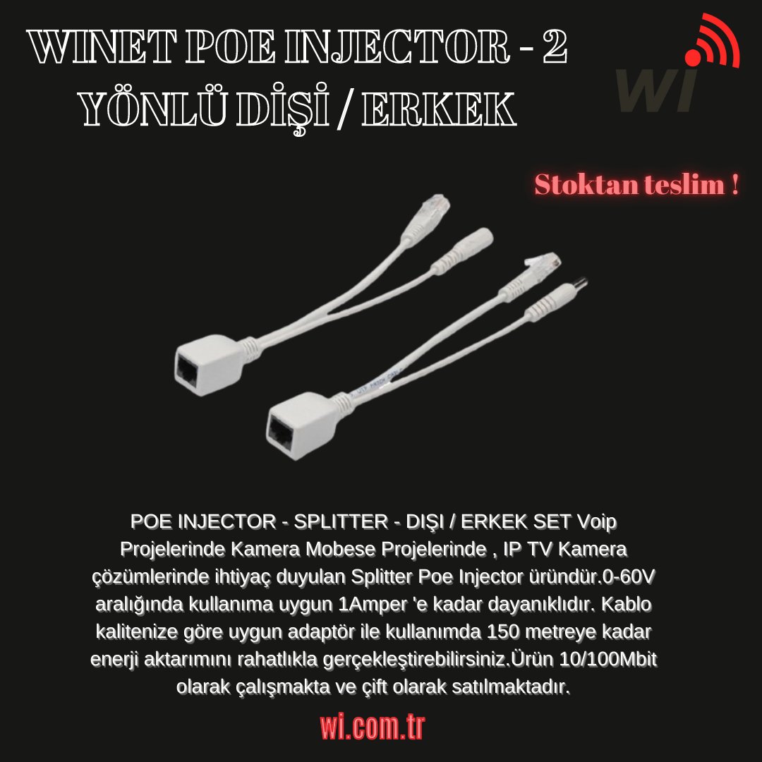 #wicomtr #wireless #wifi #splitter #wireless 
wi.com.tr/WINET-POE-SPLI…