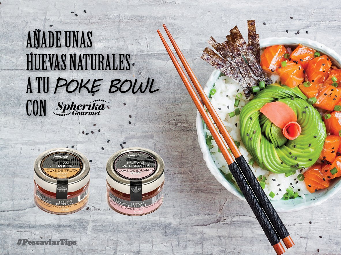 pescaviar's tweet photo. Hoy en #pescaviartips te ayudamos a preparar un poke bowl oriental con unas huevas de pescado Spherika, ¡fácil y sano! https://t.co/y7ztewVS8B