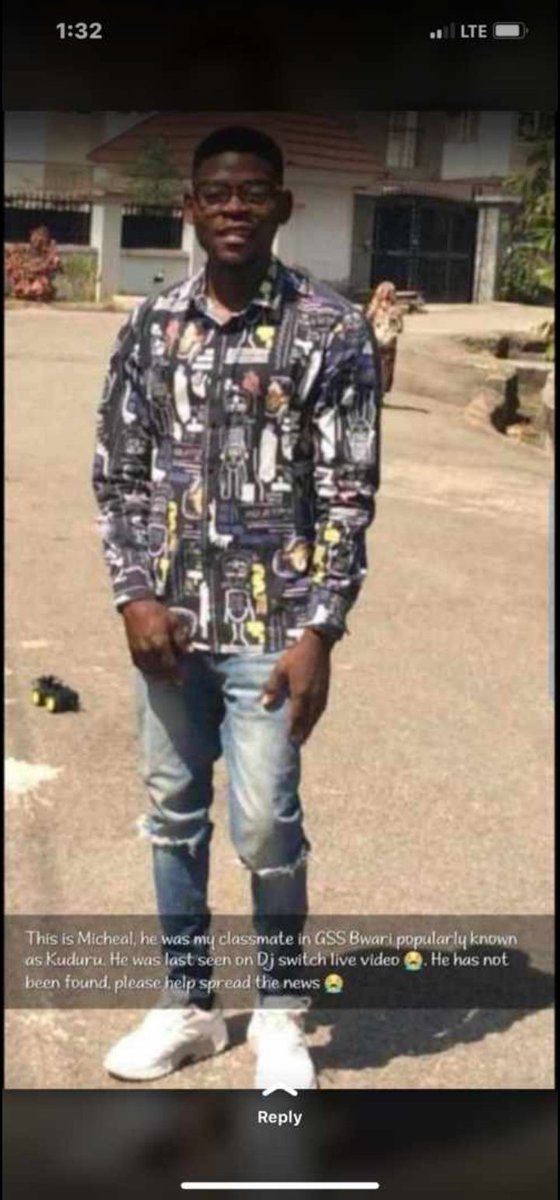 CutieQunnie's tweet photo. @ENDSAR_and_SWAT Please @_anonymousti help spread this a friend of mine had gone missing since @LekkiMassacre the last time I saw him was on @djswitch live on Wednesday morning https://t.co/4qkCNz01iX