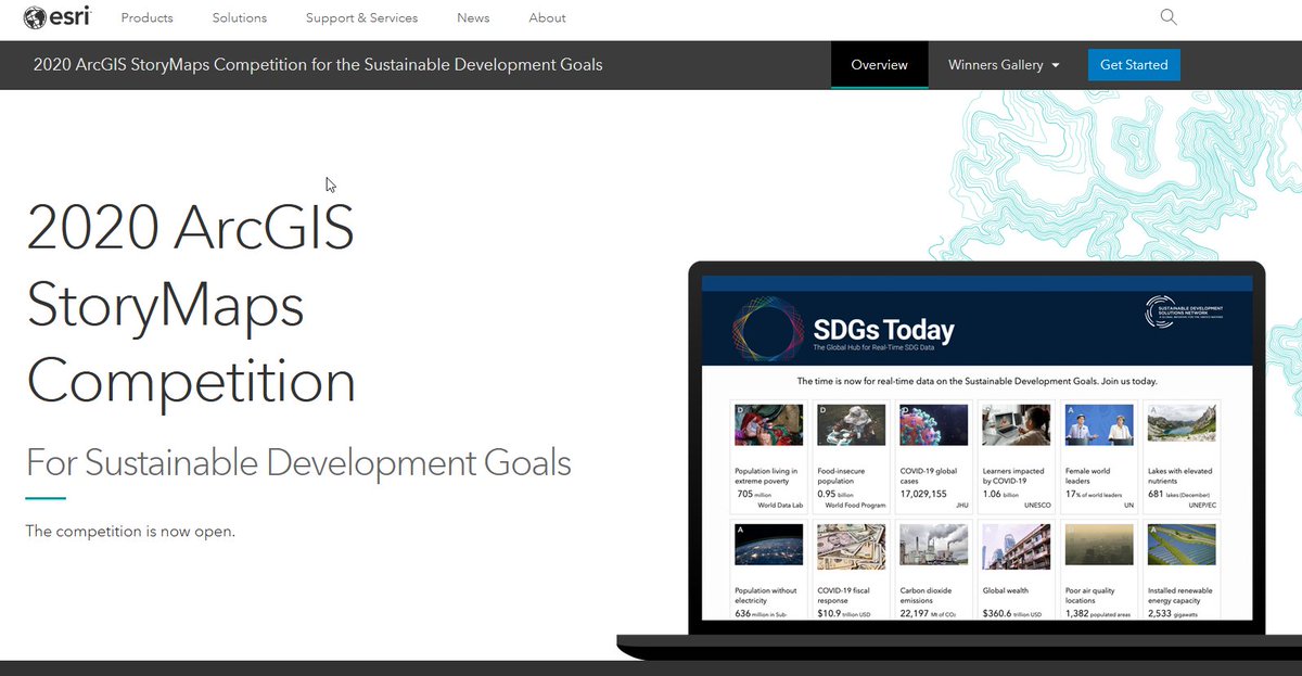 KCLMapathons's tweet photo. Not long left to enter @Esri #SGDs #storymap competition. https://t.co/EZLLg3tp2w "Help encourage more awareness of the SDGs and drive the necessary action towards achieving them by submitting an original story that addresses one or more global goals." https://t.co/cpUiN4Pequ