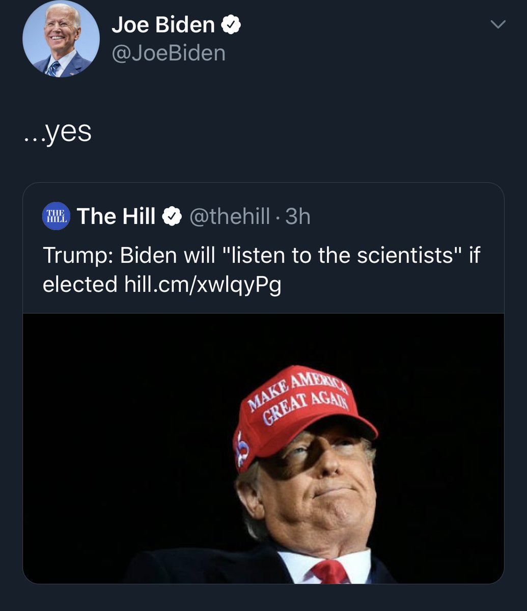 LiberalResist's tweet image. Lol wow burn? #listentoscience #votebidenharris