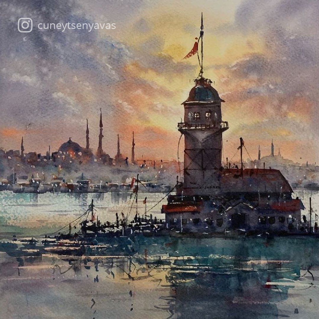 Ressam Cüneyt Şenyavaş’ın fırçasından İstanbul manzaraları 🖌️