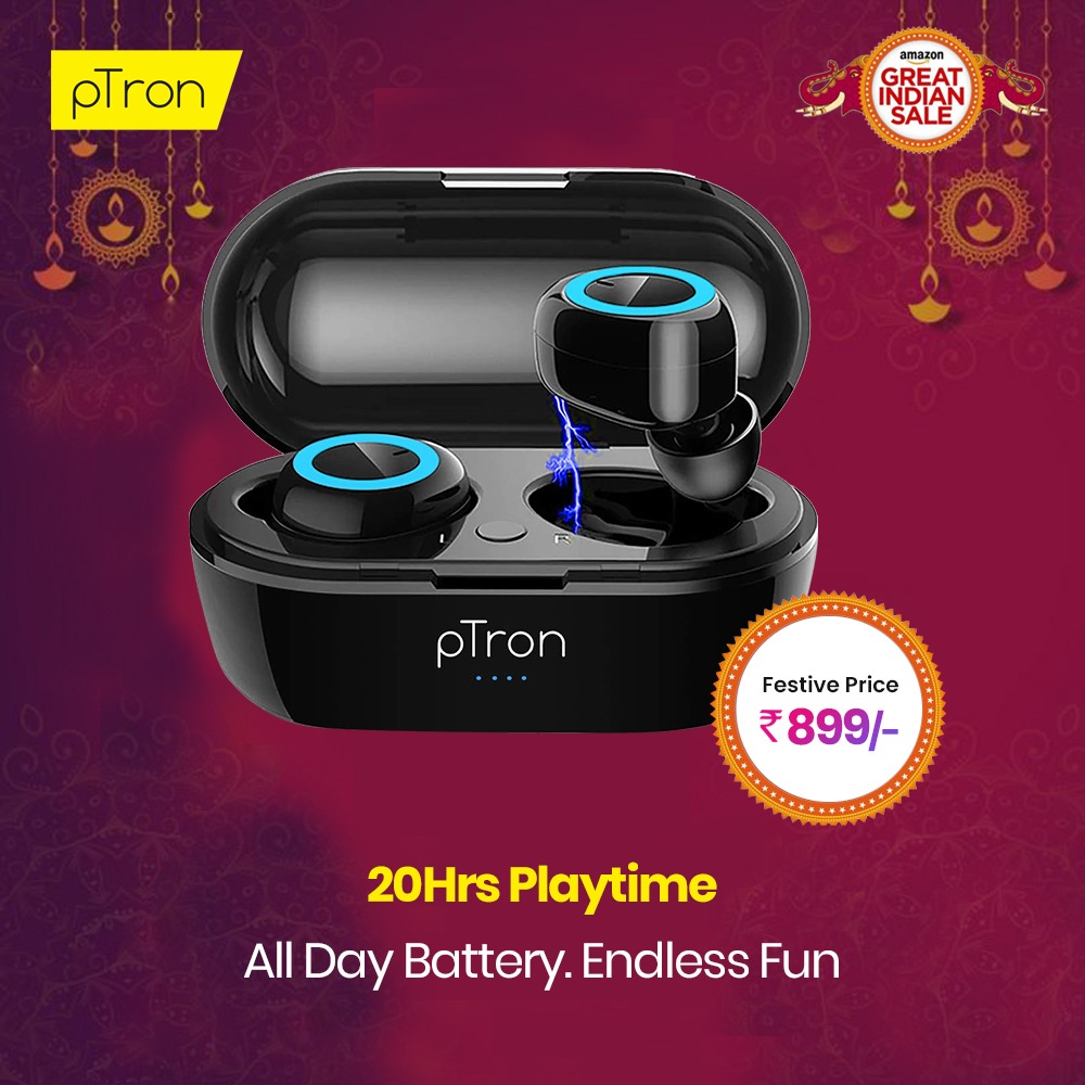pTronIndia's tweet photo. Price so low, it will only leave you wanting more and more! Get hold of #Bassbuds Nation's No.1 #TWS
Shop before the stock lasts!! 🛒
#pTron #BeLoudBeProud #FestiveSeason #Amazon #AmazonFestiveSale #SaleIsBack #Sale #SaleAlert #TrueWirelessEarbuds #BluetoothEarbuds https://t.co/mYp5E97t6Q