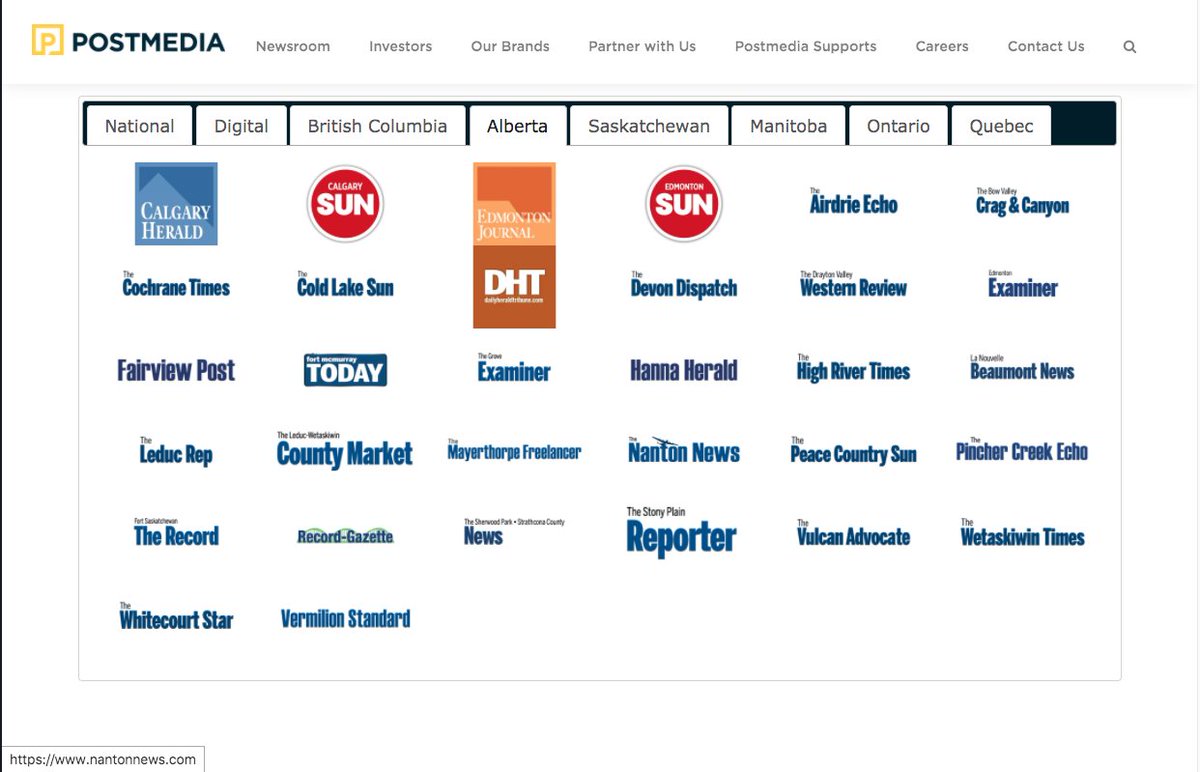 There is an illusion of choice in our media.Here we see Postmedia, Glacier Media, and Black Press Media each own dozens of brands. #cdnmedia  #cdnpoli