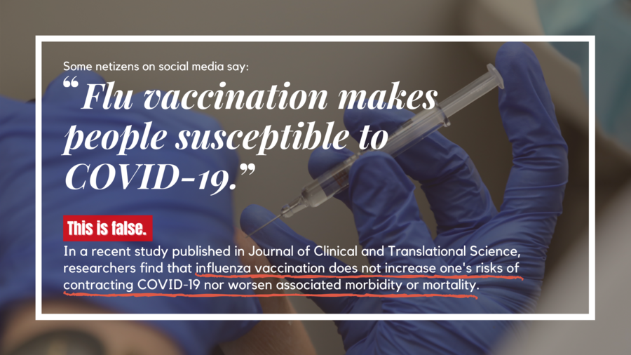 XHNews's tweet photo. As the flu season begins in some places, medics suggest getting the annual flu vaccine remains the best safeguard against the influenza virus, both for yourself and the people around you.
Read #RumorBuster on #COVID19: https://t.co/KmddZlPSbx https://t.co/j9uKAV9pGe