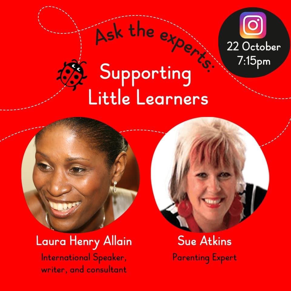 SueAtkins's tweet photo. If you missed our #InstagramLive on ‘Supporting Little Learners’ with @ladybirdbooks & @IamLauraHenry here it is again 🐞 https://t.co/FrPXG9hkXi #parenting #learning #children #homework #earlyyears #SEND https://t.co/9VPnhGlCj0