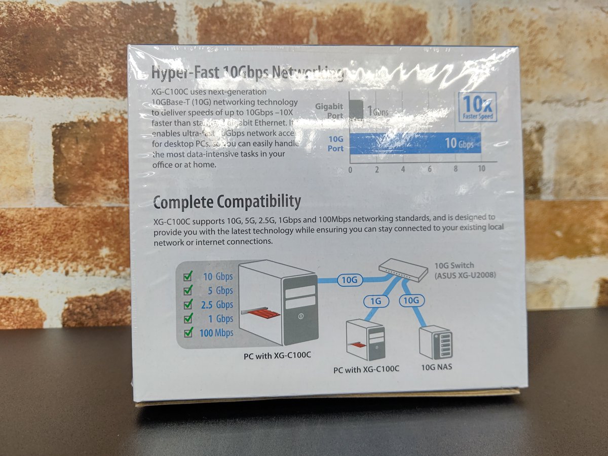 TSUKUMO_HONTEN's tweet photo. 【本店Ⅱ2F】ネットワーク
ASUSの10G BASE-T対応LANボードが再入荷しました!!👍
ビルトインQoSテクノロジーによって自動的にゲーミングパケットの優先制御、ゲーマーも注目の1枚です😆

<ASUS> XG-C100C ツクモ価格:13,800円(税別)
PCI-Express x4接続 10G BASE-T対応LANボード

#LANボード #10GBASE https://t.co/cWX3gZI743