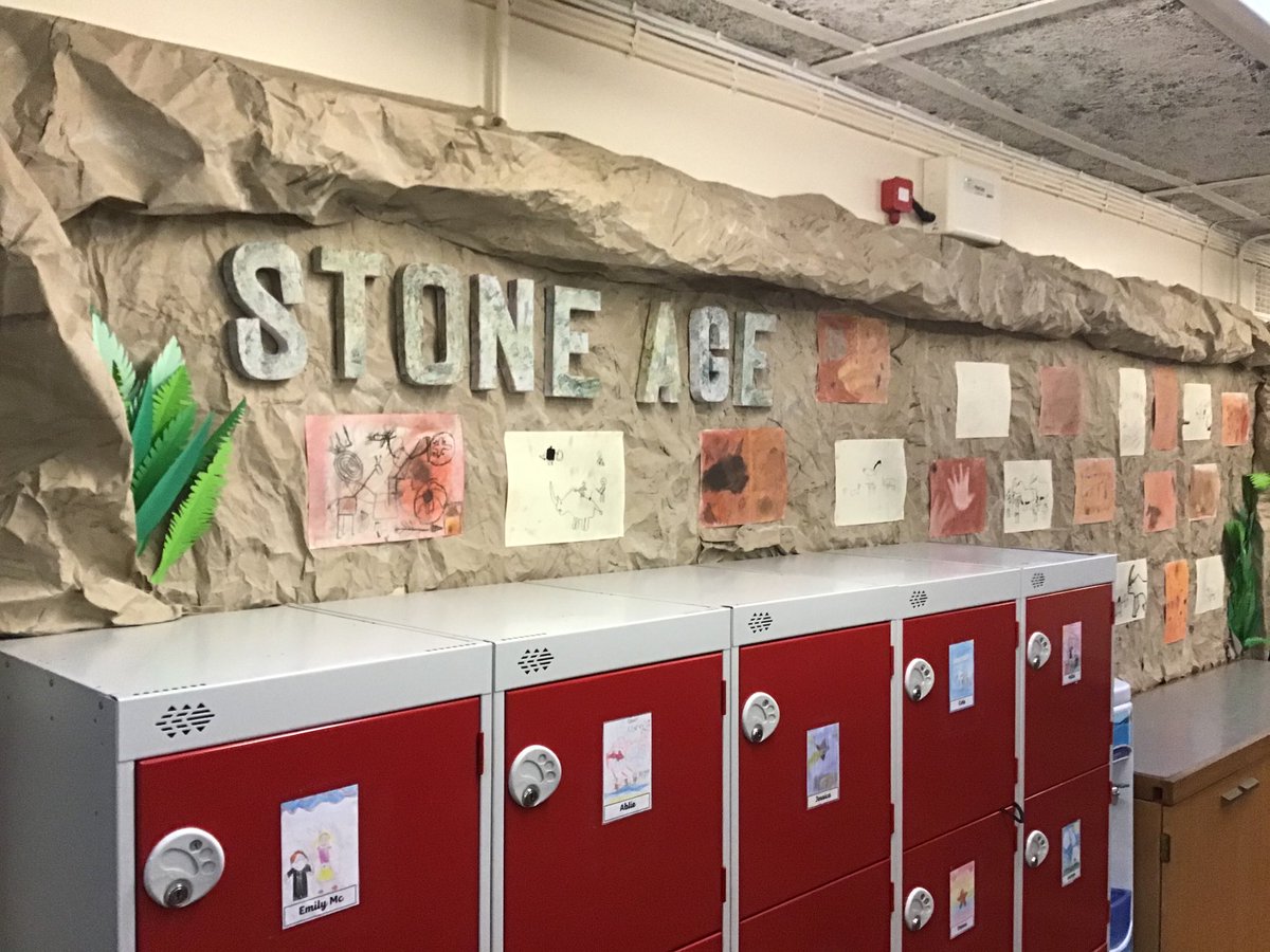 Y3/4 Stone Age display is up! Thanks to Miss King. It looks great!