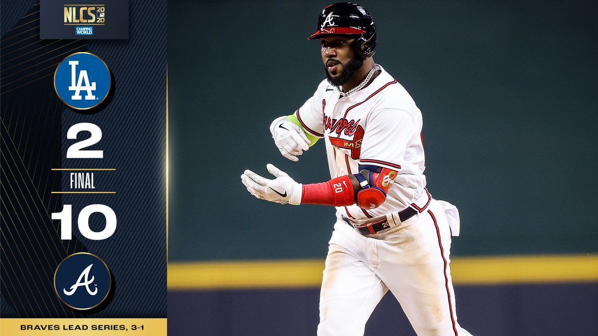 MLB's tweet image. The @Braves bats came to play.