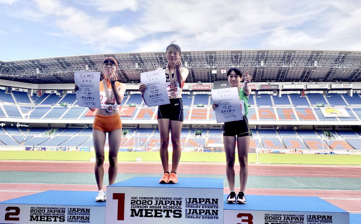 日本陸上競技連盟 中学陸上 女子走幅跳 表彰 1位 釣本陽香 郡山南 奈良 5m 2 7 2位 松村琴都 Tsm 愛知 5m68 0 1 3位 結城心優 春野 高知 5m61 1 4 おめでとうございます ライブ配信 結果速報 T Co