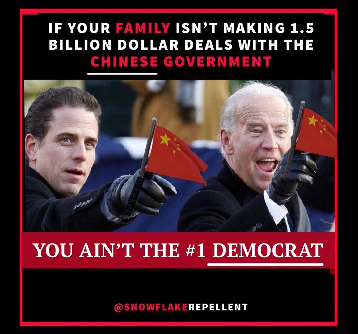 If your family isn’t making 1.5 Billion Dollar deals with the Chinese Government you ain’t the #1 Democrat #CrookedJoeBiden #HunterBidenEmails
