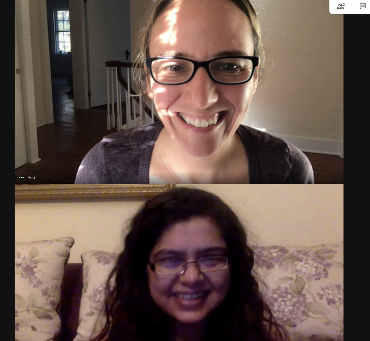 amgcarlton's tweet image. Graduate student recruiting on this #dayofscience #DayOfTheGirl in the time of #COVID19 
Me: GMT-5
Sukriti: GMT+5.5
Our schedules: GMT-8