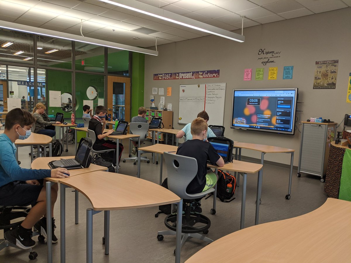 EmilyBrFCMS's tweet photo. I loved hearing the strategy, teamwork, and conversation, between these scholars as they played The Floor is Lava.@gimkit It was incredible! This class requested a quick game to see if they could beat their previous time. I couldn't say no to that! @FCMSPrincipal #FCMSwegotthis https://t.co/OIPJP6y3Vo