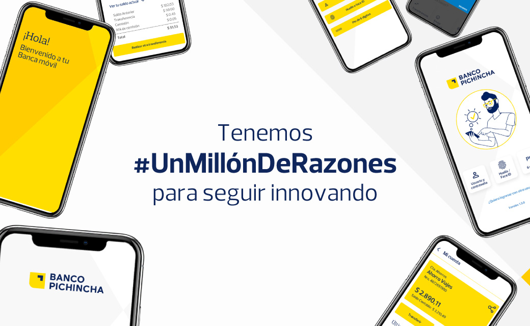 En 2009 vio la luz nuestra primera app de Banca Móvil.📱Hoy superamos el MILLÓN de usuarios que hacen  transacciones en su celular. Un hito en la banca ecuatoriana, gracias a su confianza. 👏
Hoy más que nunca tenemos #UnMillónDeRazones para seguir innovando. 🙌