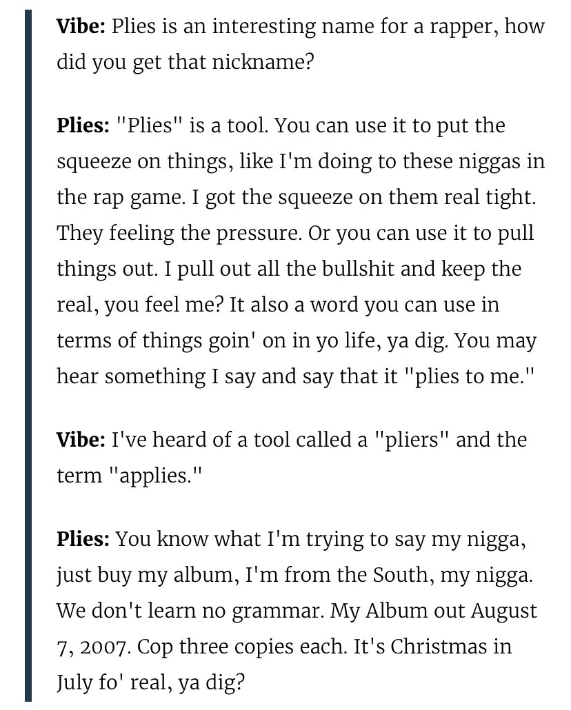 coldgamesixx's tweet image. the interview of how Plies got his name is killing me