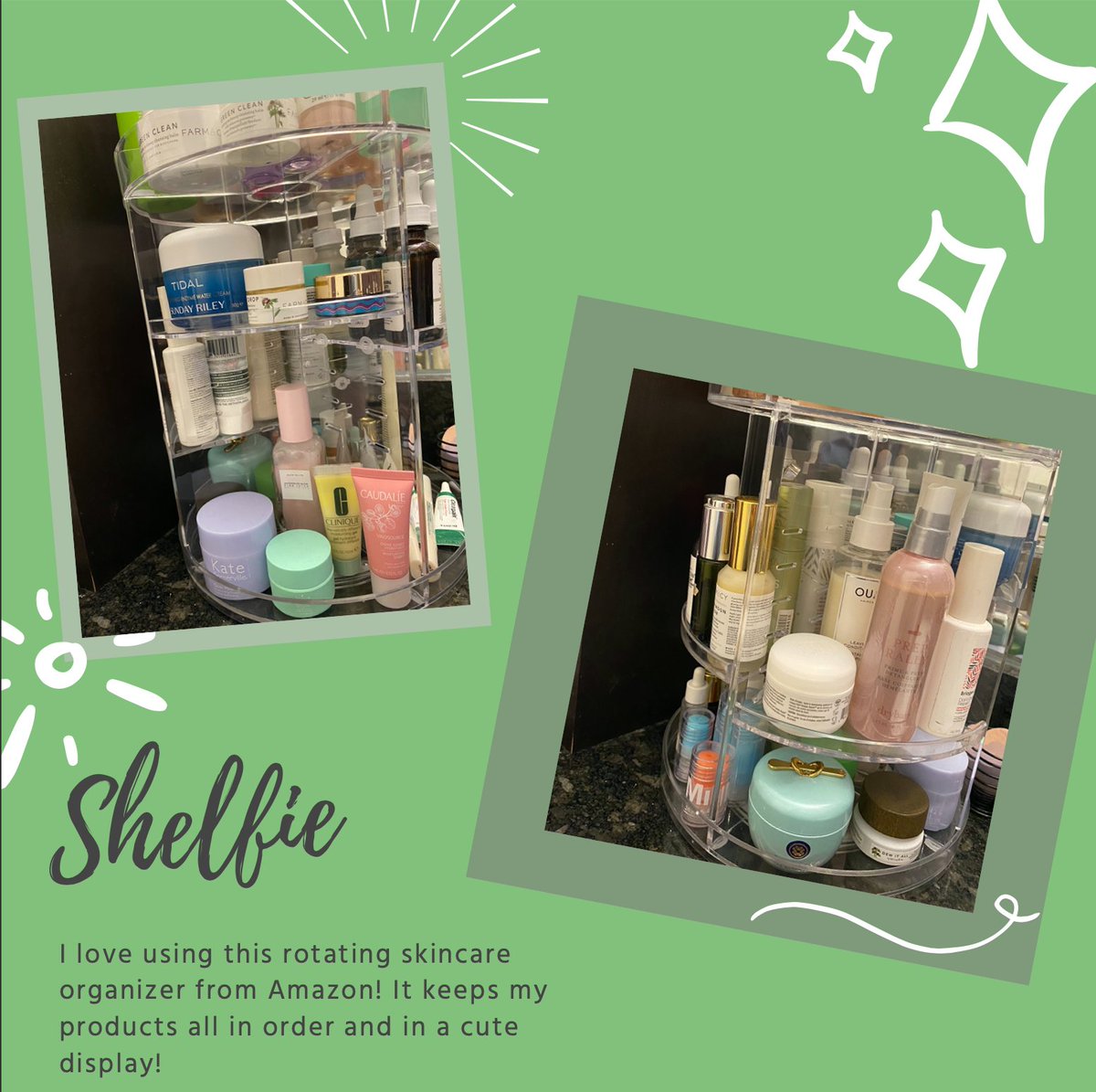 #SHELFIE 
Still under construction, but here is a little snapshot of my current set up! Let me know your favourite skincare organization tips in the comments 💚🍃

 #skincare #greenbeauty #beauty #skincaresetup #naturalbeauty #skincareroutine #selfcare