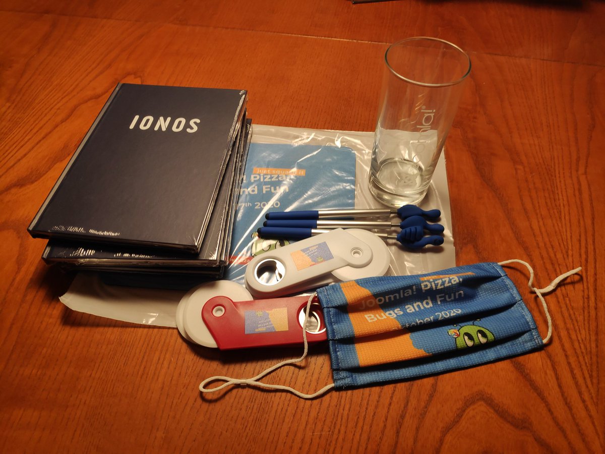 joomla's tweet image. Holy cow the swag has landed for this weekends #Joomla Pizza, Bugs, &amp;amp; Fun event. Get over to joomla.org.au/pbf and get involved! 
Squash #Joomla4 Bugs this weekend during #PBF20 
#opensource #cms #bugsquash