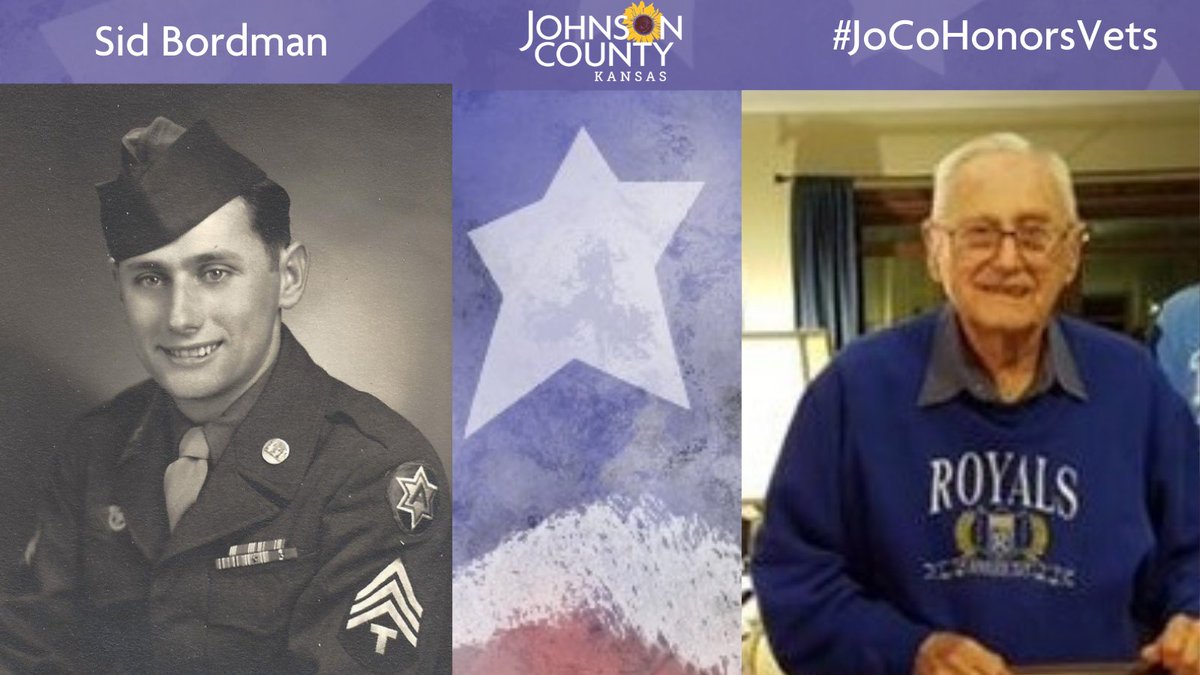 Meet Sid Bordman who resides in Overland Park ( @opcares). He is a World War II veteran who served in the  @USArmy Corp of Engineers. Visit his profile to learn about a highlight of an experience or memory from WWII:  https://jocogov.org/dept/county-managers-office/blog/sid-bordman  #JoCoHonorsVets 