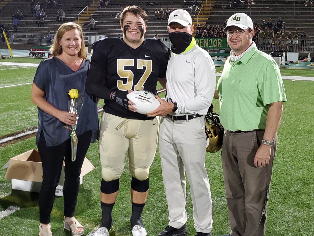 AL5AFootball1's tweet photo. Senior Night with the Spartans. Paulson Wright, Blake Pugh, James Nichols and Braxton Wetzler with Coach Yeager https://t.co/GUNBep8vwB