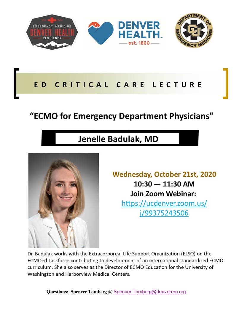 Jennie Buchanan (@buchana_jab) on Twitter photo Can’t wait for this...DHREM alumnus <a href="/JenelleBadulak/">Jenelle Badulak</a> back to her roots-on ECMO for the EM Provider!
#ThisIsDenverEM Can’t wait for this...DHREM alumnus <a href="/JenelleBadulak/">Jenelle Badulak</a> back to her roots-on ECMO for the EM Provider!
#ThisIsDenverEM