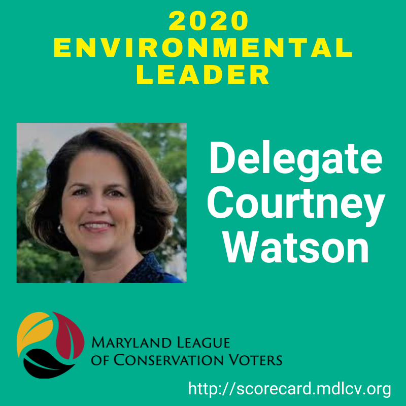 MDLCV's tweet photo. Shoutout to Environmental Leader, Delegate Courtney Watson @courtneywatson1
for her leadership and support in the 2020 session to further protect Maryland's environment! Check out our full list here: https://t.co/btqHla3Bef #MDLCVScore #EnvironmentalLeader https://t.co/iKVu1NCxDs
