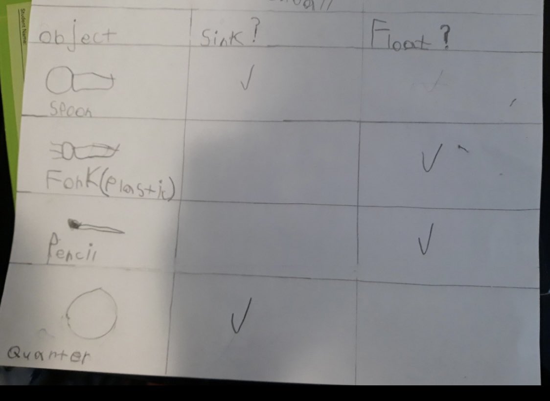 My students had so much fun this week learning about “Sink or Float” in Science!