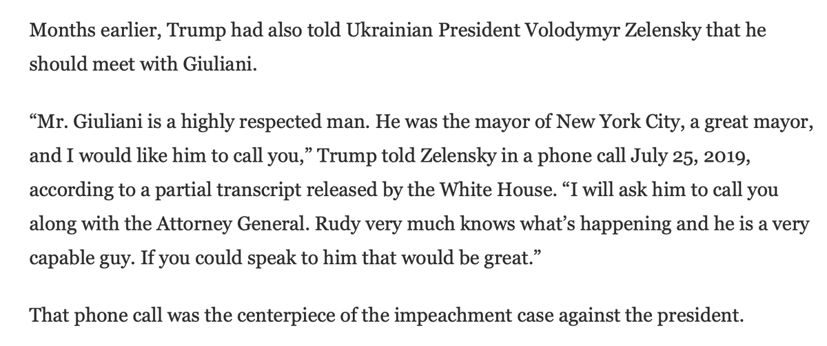 And, to sum up: Who sent Giuliani on the mission? Trump.And WHO PAID FOR GIULIANI? Russian Mob/oligarch Dmitry Firtash.Aaaaand...SCENE.  </>