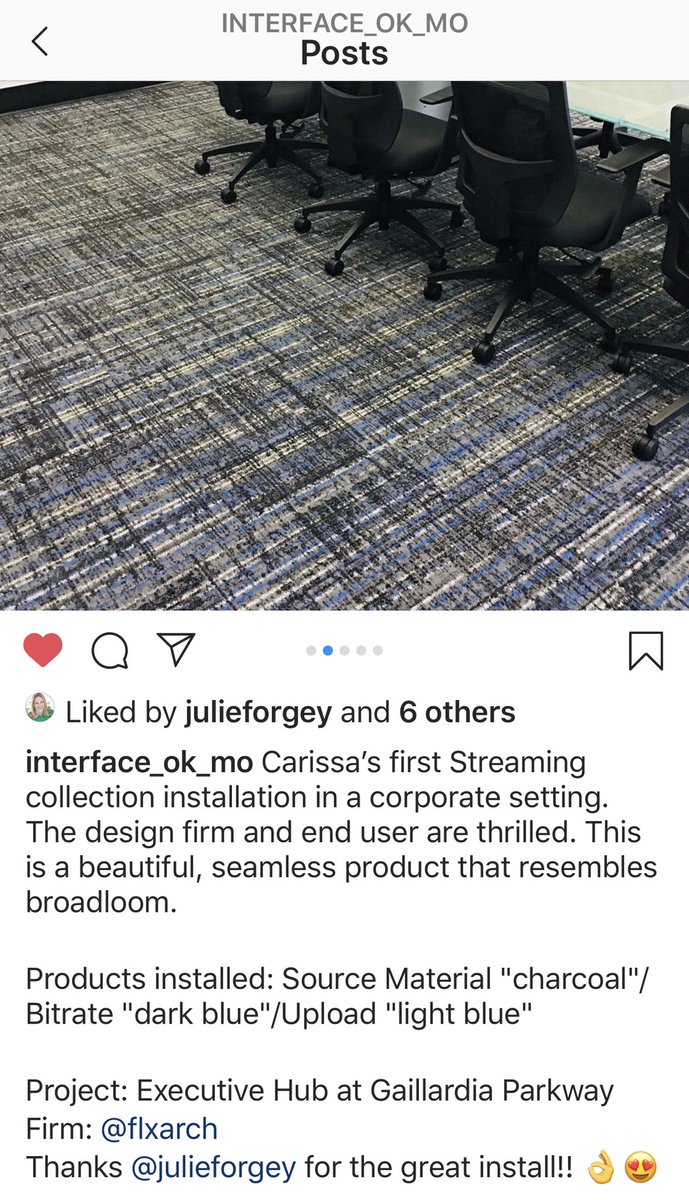 FLXArchitecture's tweet photo. Wouldya look at that?! Today we were featured on our local @InterfaceInc rep’s Insta! 👏🏼👍🏼 https://t.co/175DoAbaOs