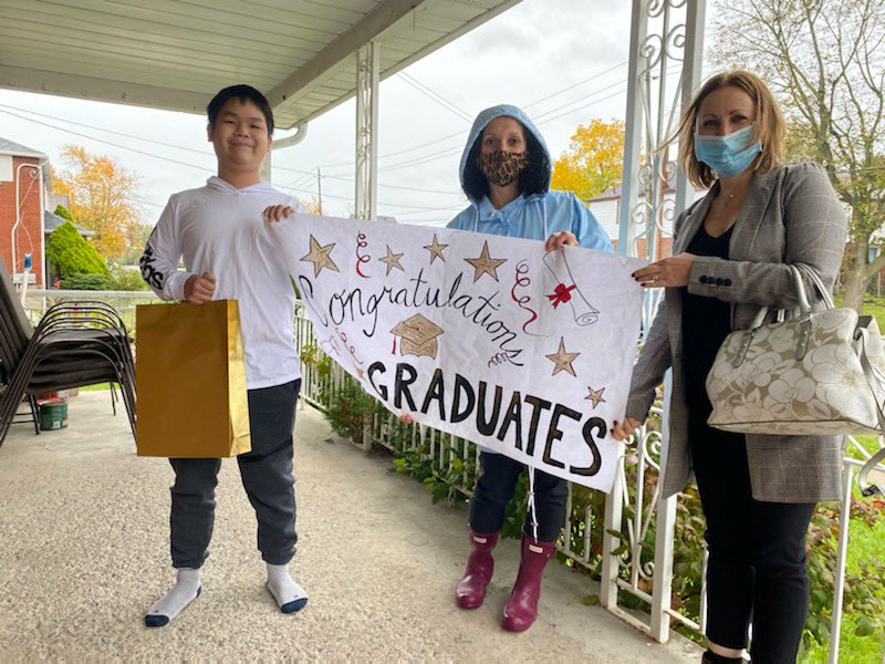 Today we were honoured to visit our grade 8 grads from the 2019/2020 school year. To all our grads- you handled these challenging times with grit, determination, hope and positivity! You may be gone from our building now but you will forever be in our hearts!