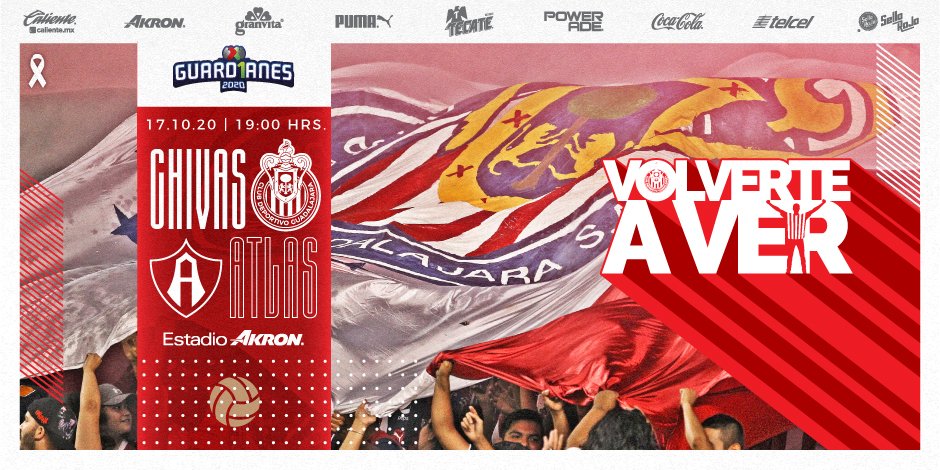 Chivas's tweet photo. ¡Se acerca el #ClásicoTapatío! 🔥👊

📆 17 de octubre
⏰ 19:00 hrs 
🖥 @chivastvmx https://t.co/pNcgcfiK0g