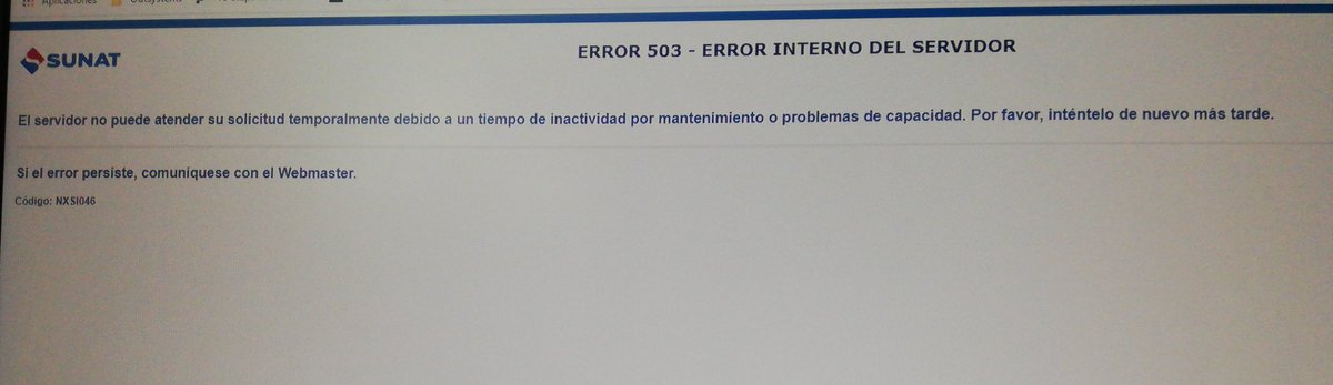 Thank you SUNAT, I'll like to pay the September taxes and it's the answer.
Why why why....