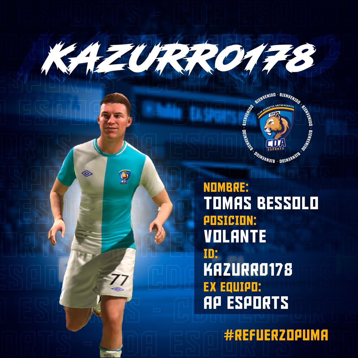 Feliz de llegar a un gran club <a href="/CDA_eSports/">CDA eSports</a> ! Y compartir con grandes compañeros 💙🤍

Gracias al CT por la oportunidad .

#vamospumas .